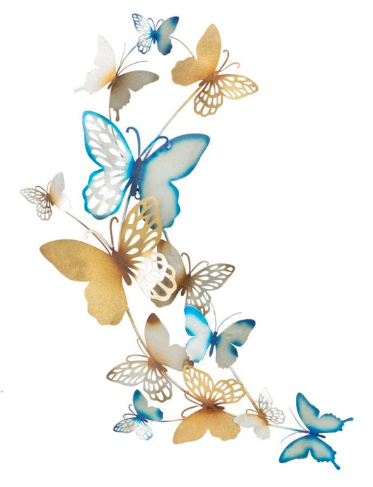 Mauro Ferretti BUTTERFLIES WALL PANEL GOLD/LIGHT BLUE C CM 59,5X4X111,5