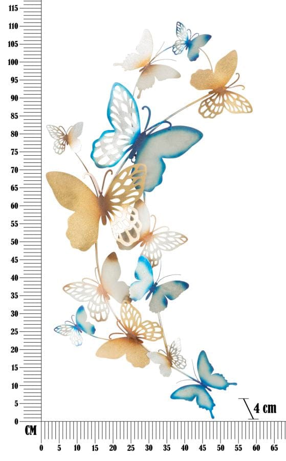 Mauro Ferretti BUTTERFLIES WALL PANEL GOLD/LIGHT BLUE C CM 59,5X4X111,5