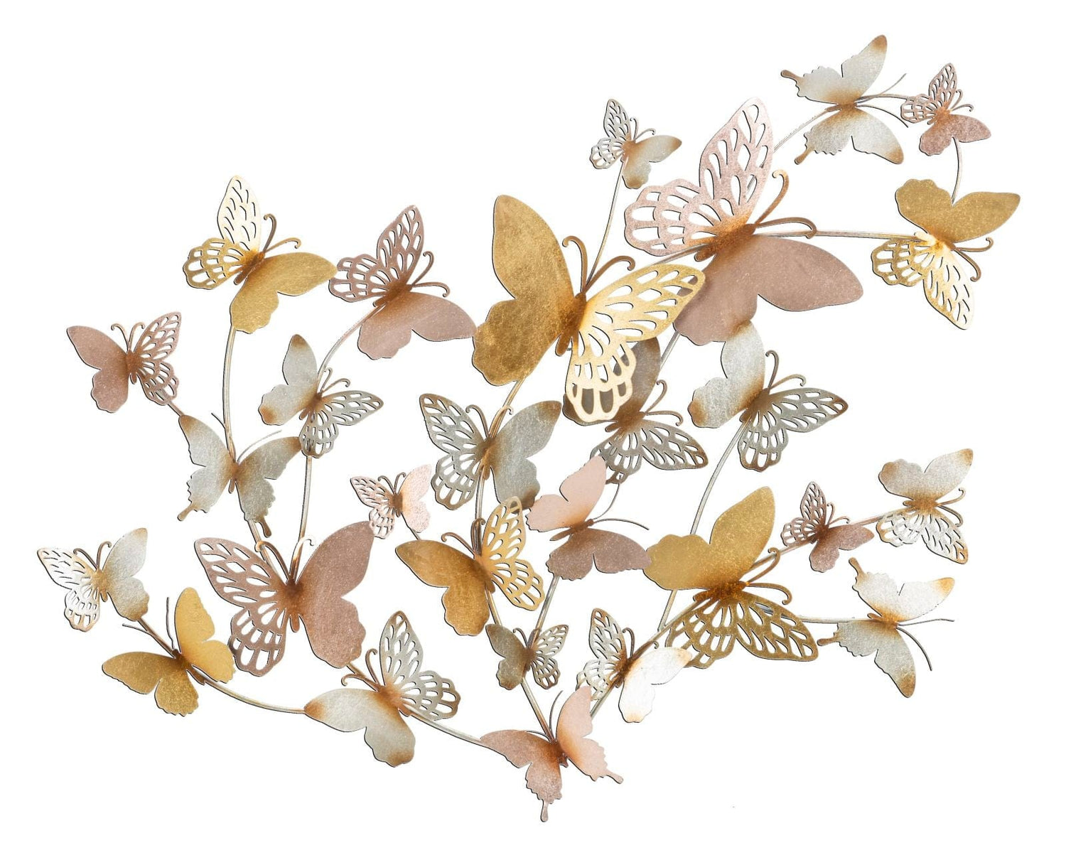 Mauro Ferretti BUTTERFLIES WALL PANEL GOLD/LIGHT PINK CM 132X3,5X95,5