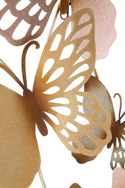 Mauro Ferretti BUTTERFLIES WALL PANEL GOLD/PINK C CM 59,5X4X111,5