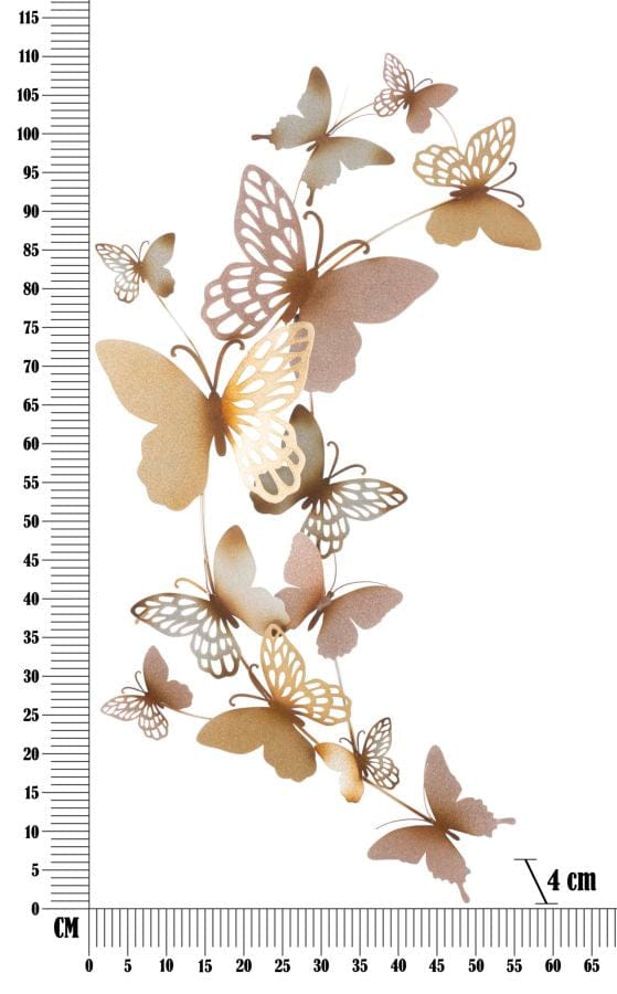 Mauro Ferretti BUTTERFLIES WALL PANEL GOLD/PINK C CM 59,5X4X111,5