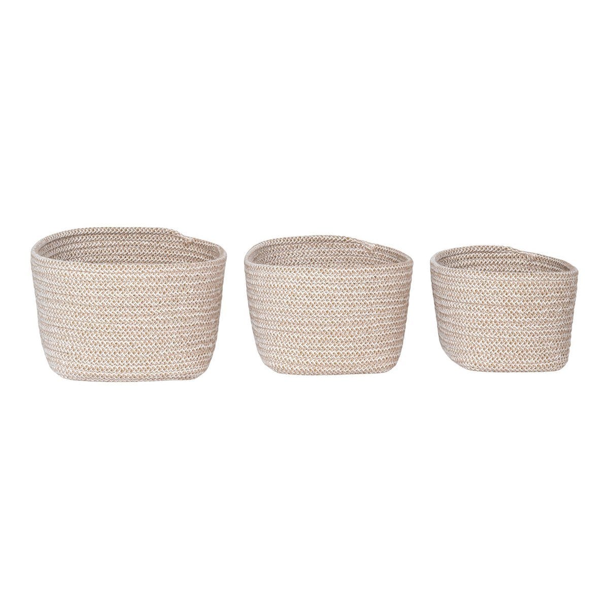 House Nordic ApS Cadima Basket - Mand, katoen, beige, set van 3