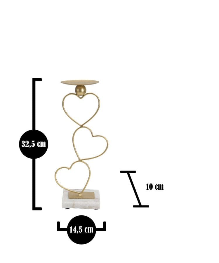 Mauro Ferretti CANDLE HOLDER HEARTS CM 14,5X10X32,5