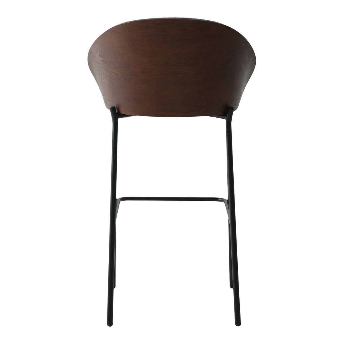 House Nordic ApS Canelas Bar Chair - Barstoel, lichtgrijs met donkerbruine rugleuning en zwarte poten - Set van 2