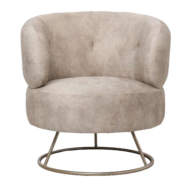 PTMD Carice Beige Infinity 2 fauteuil beige goud onderstel