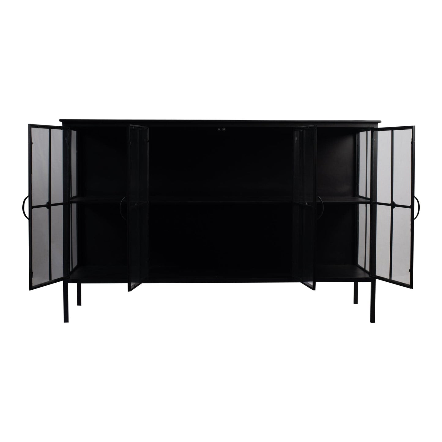 PTMD Cave Black iron cabinet low