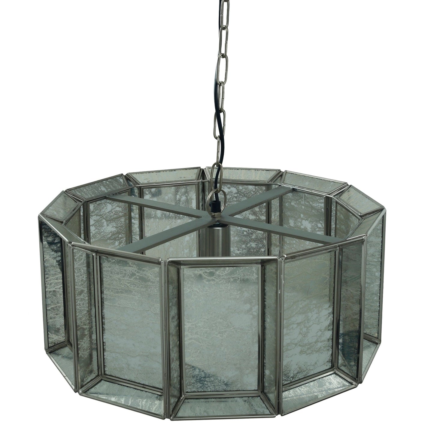 PTMD Cenna Messing ijzeren hanglamp antiek rond glas