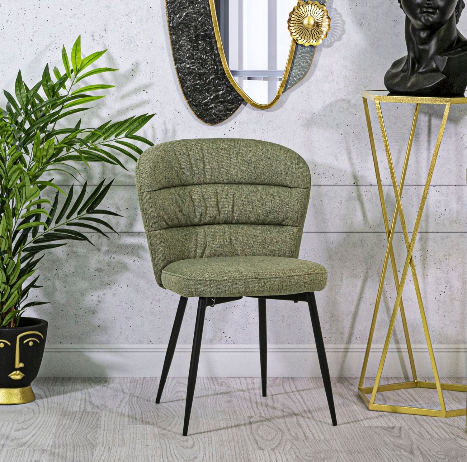 Mauro Ferretti CHAIR LOSANNA GREEN SET 2 PZ CM 58X60,5X85