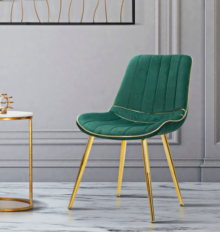 Mauro Ferretti CHAIR PARIS VERDE/GOLD SET 2 PCS CM 51X59X79