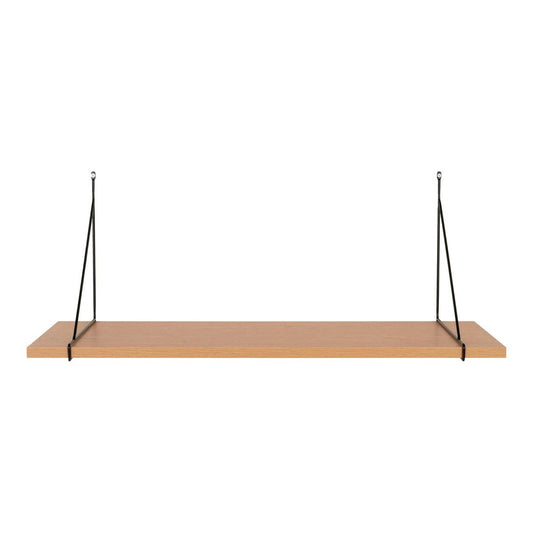 House Nordic ApS Chiba Wandplank - Wandplank, essenfineer, zwart stalen frame, 80x29 cm