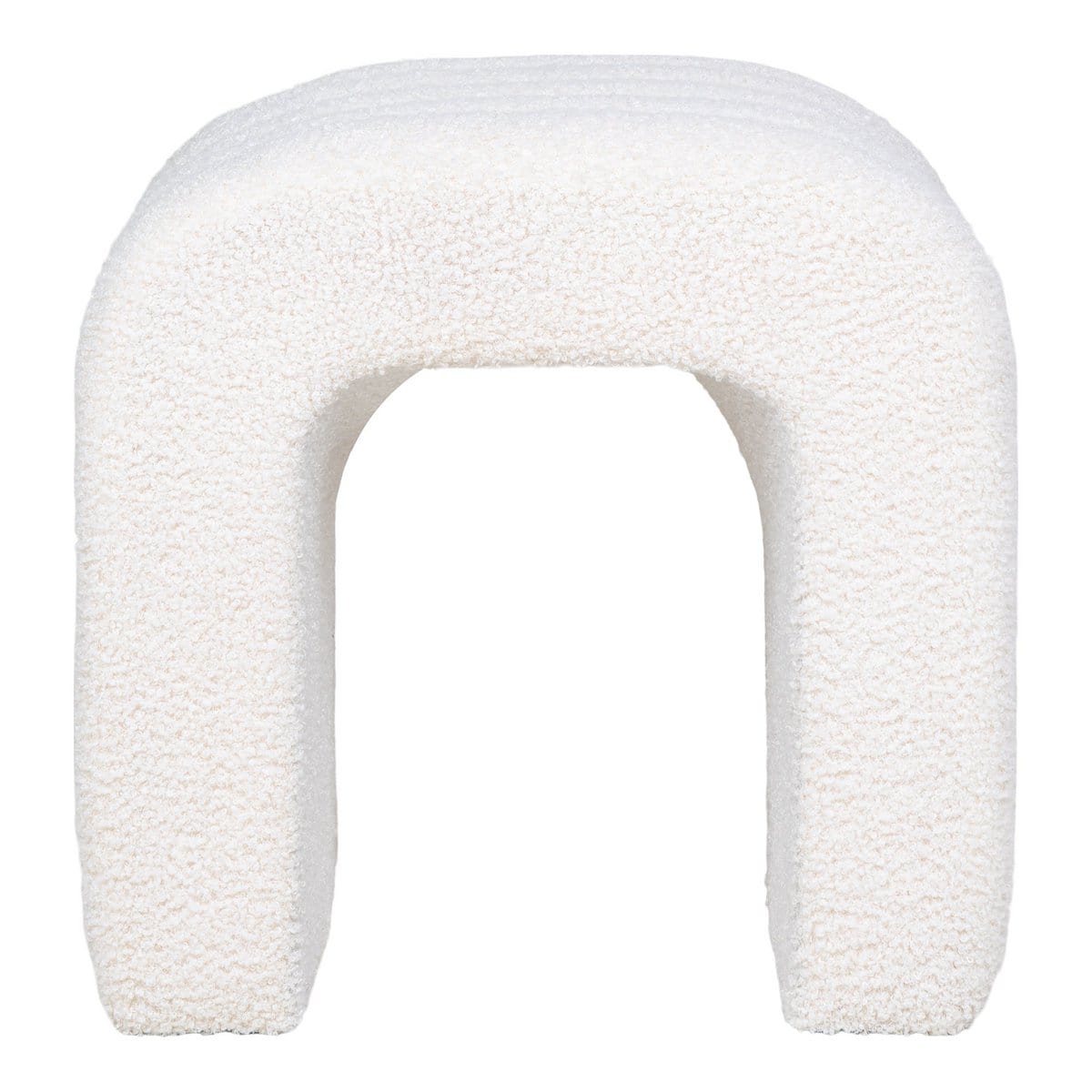 House Nordic ApS Colma Poef - Poef, bouclé, wit, 41x36,5 cm, HN1234