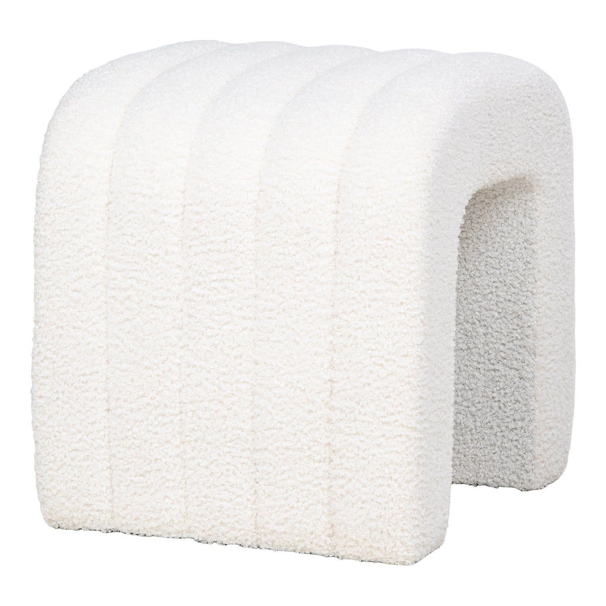 House Nordic ApS Colma Poef - Poef, bouclé, wit, 41x36,5 cm, HN1234