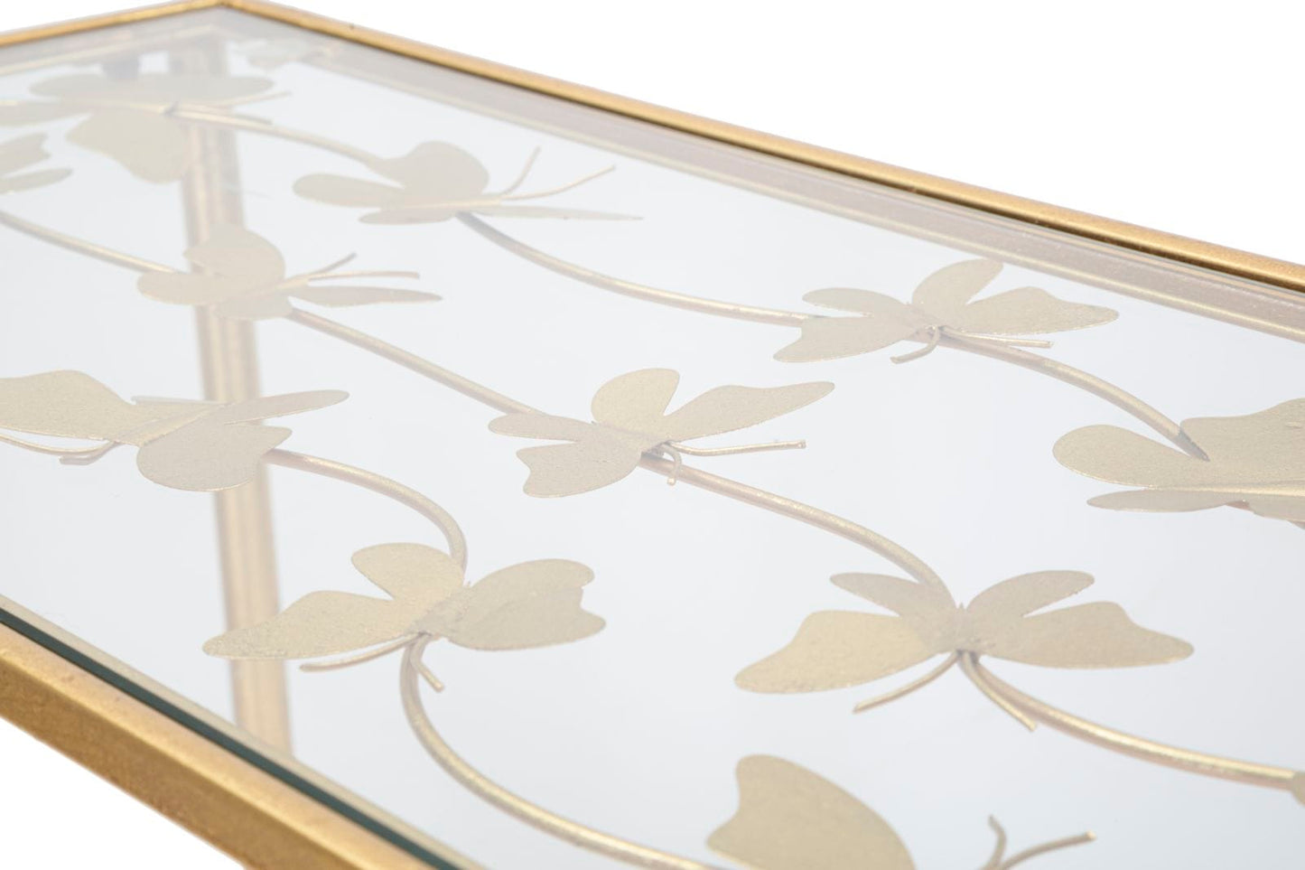 Mauro Ferretti CONSOLE BUTTERFLIES GLASS CM 100X35X80