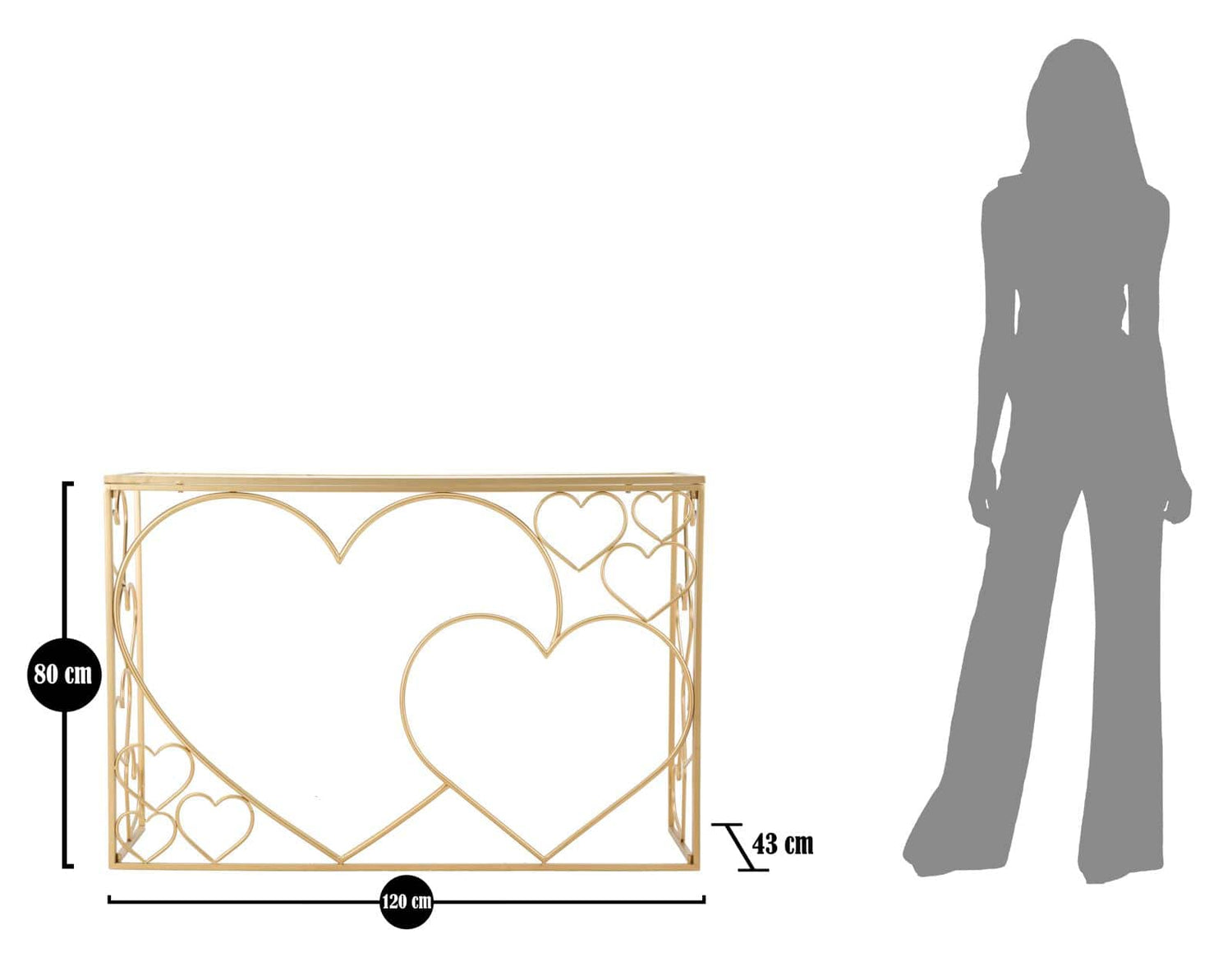 Mauro Ferretti CONSOLE HEART CM 120X43X80