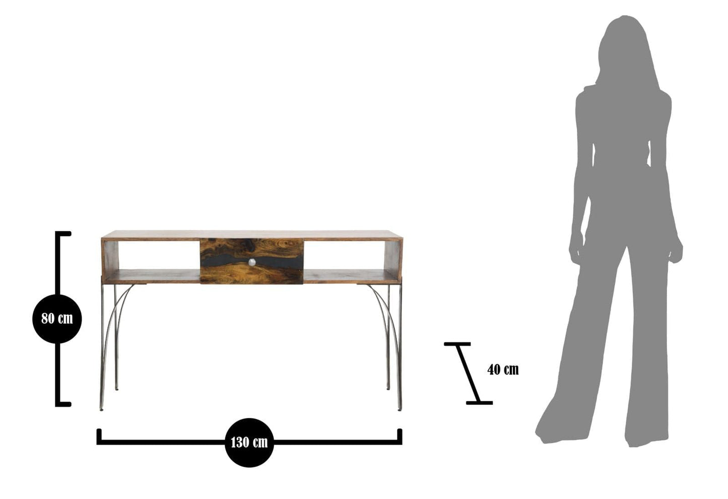 Mauro Ferretti CONSOLE MUSTANG CM 130X40X80 (LEGNO DI ACACIA NILOTICA)