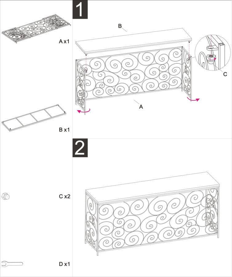 Mauro Ferretti CONSOLE SPIRAL CM 140X36X82