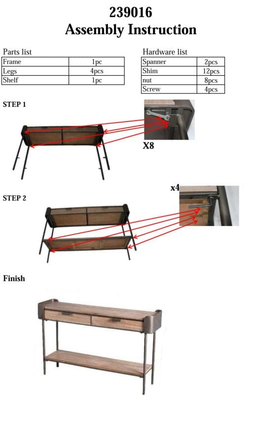 Mauro Ferretti CONSOLE TORONTO CM 120X31X72