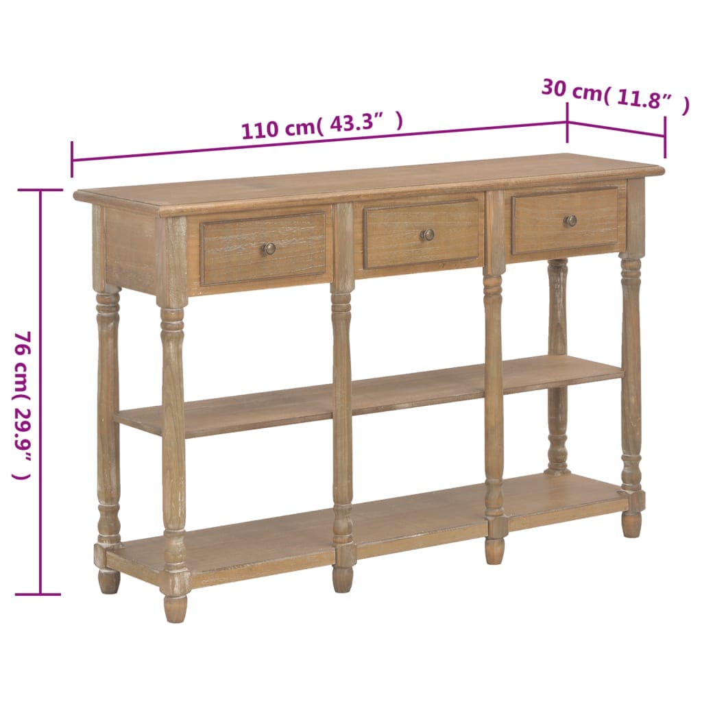 vidaXL Consoletafels Wandtafel 110x30x76 cm bewerkt hout