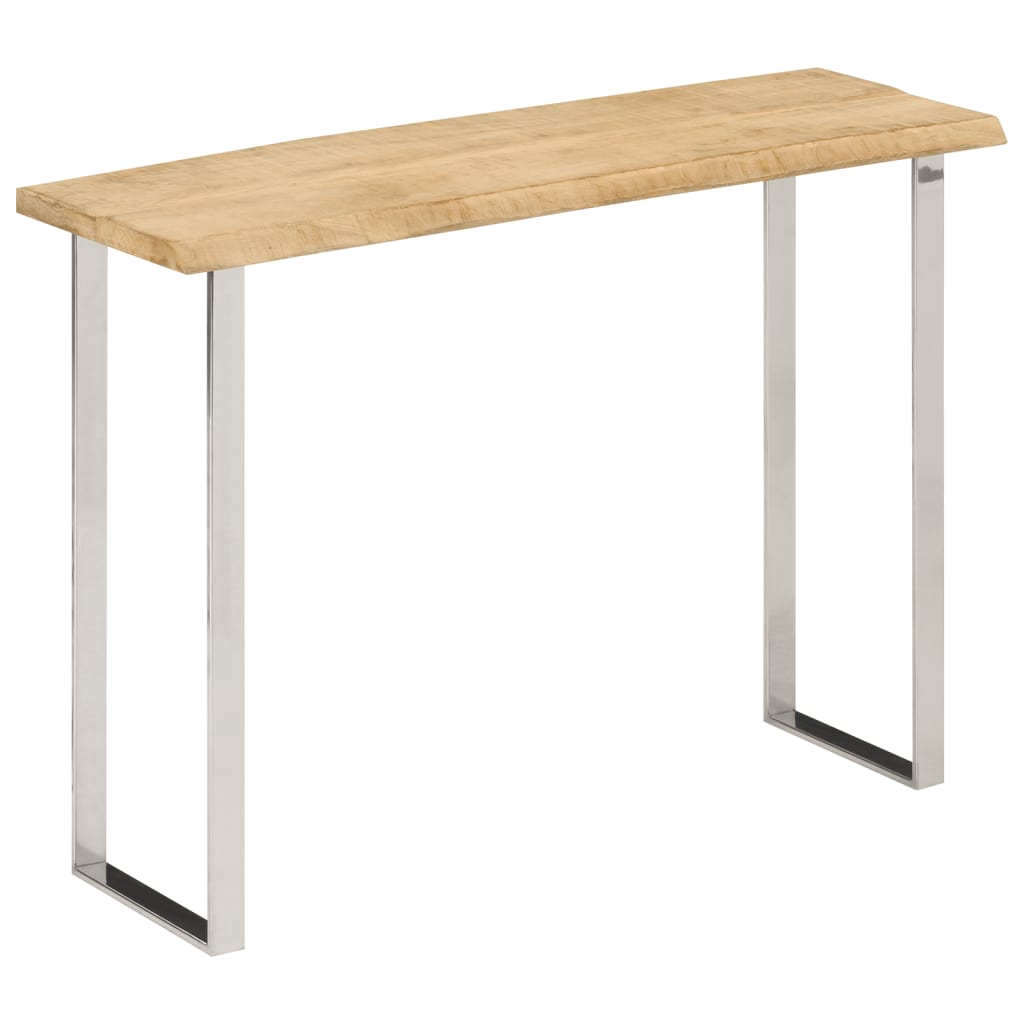 vidaXL Consoletafels Wandtafel met natuurlijke rand 105x33x76 cm massief mangohout