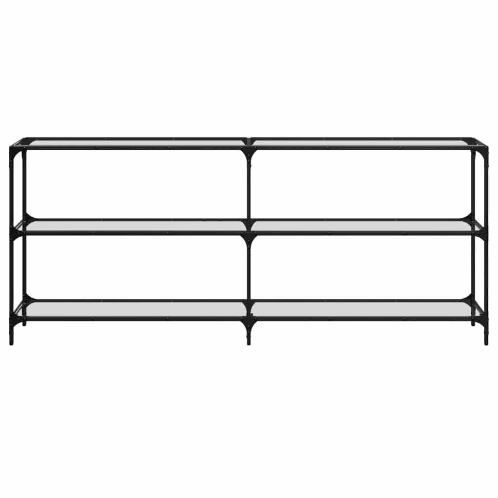 vidaXL Consoletafels Wandtafel met transparant glazen blad 194,5x30x81 cm staal