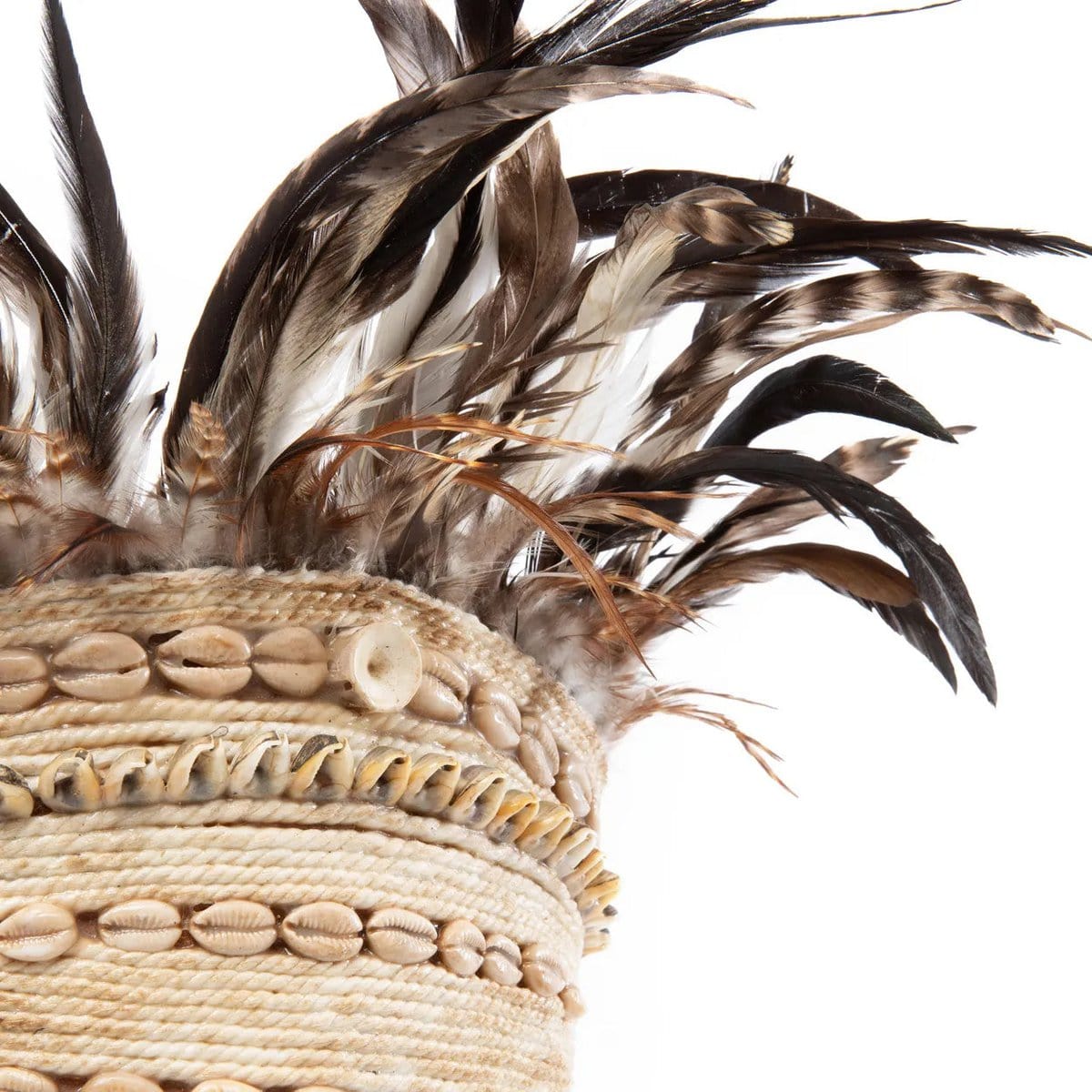 Bazar Bizar De Guinea Feather Hoed op Standaard - Naturel Zwart