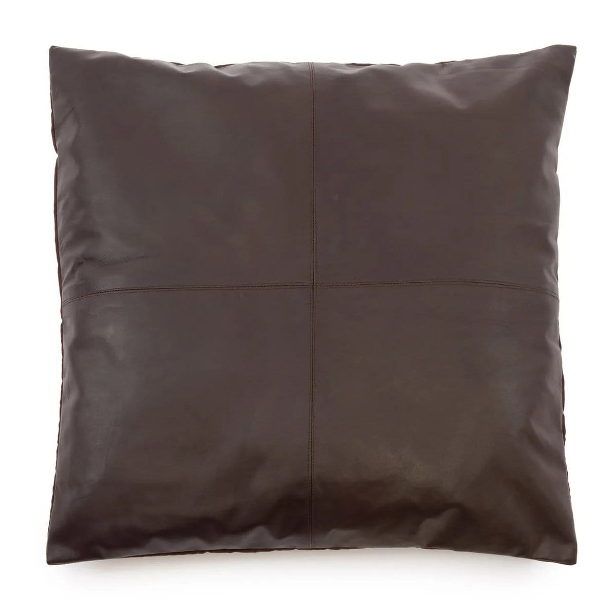 Bazar Bizar De leren kussenhoes met vier panelen - Choco - 60x60