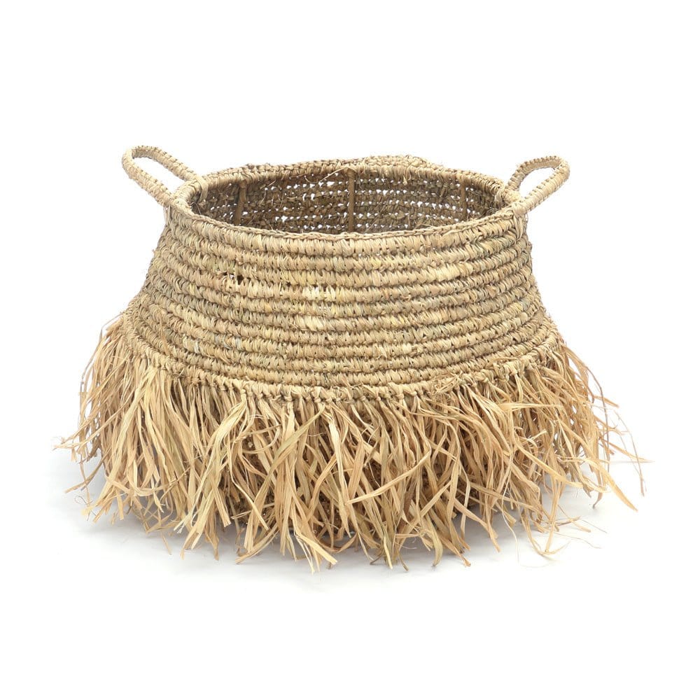 Bazar Bizar De Raffia Deluxe Manden - Naturel - Set van 2