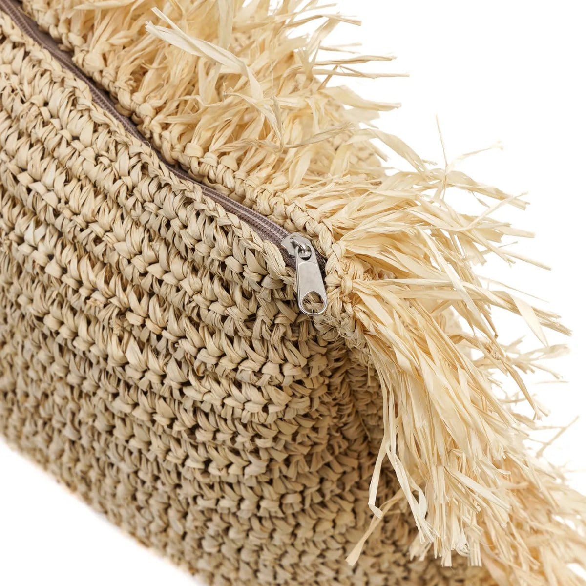 Bazar Bizar De Raffia Kussenhoes Rechthoekig - Naturel - 35x100