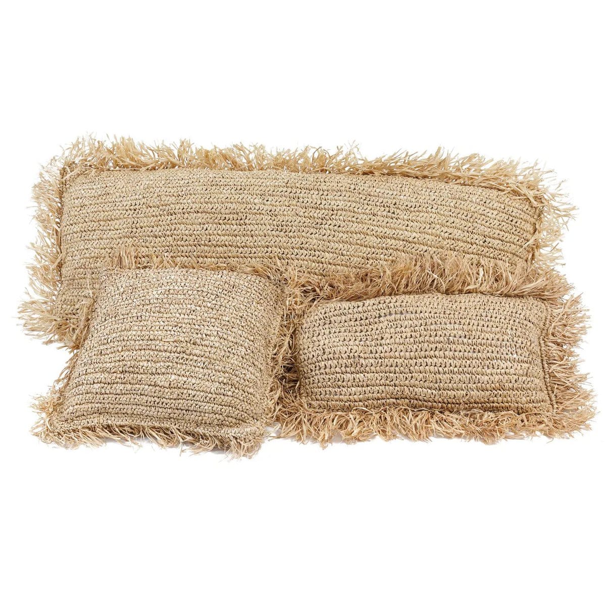 Bazar Bizar De Raffia Kussenhoes Rechthoekig - Naturel - 35x100