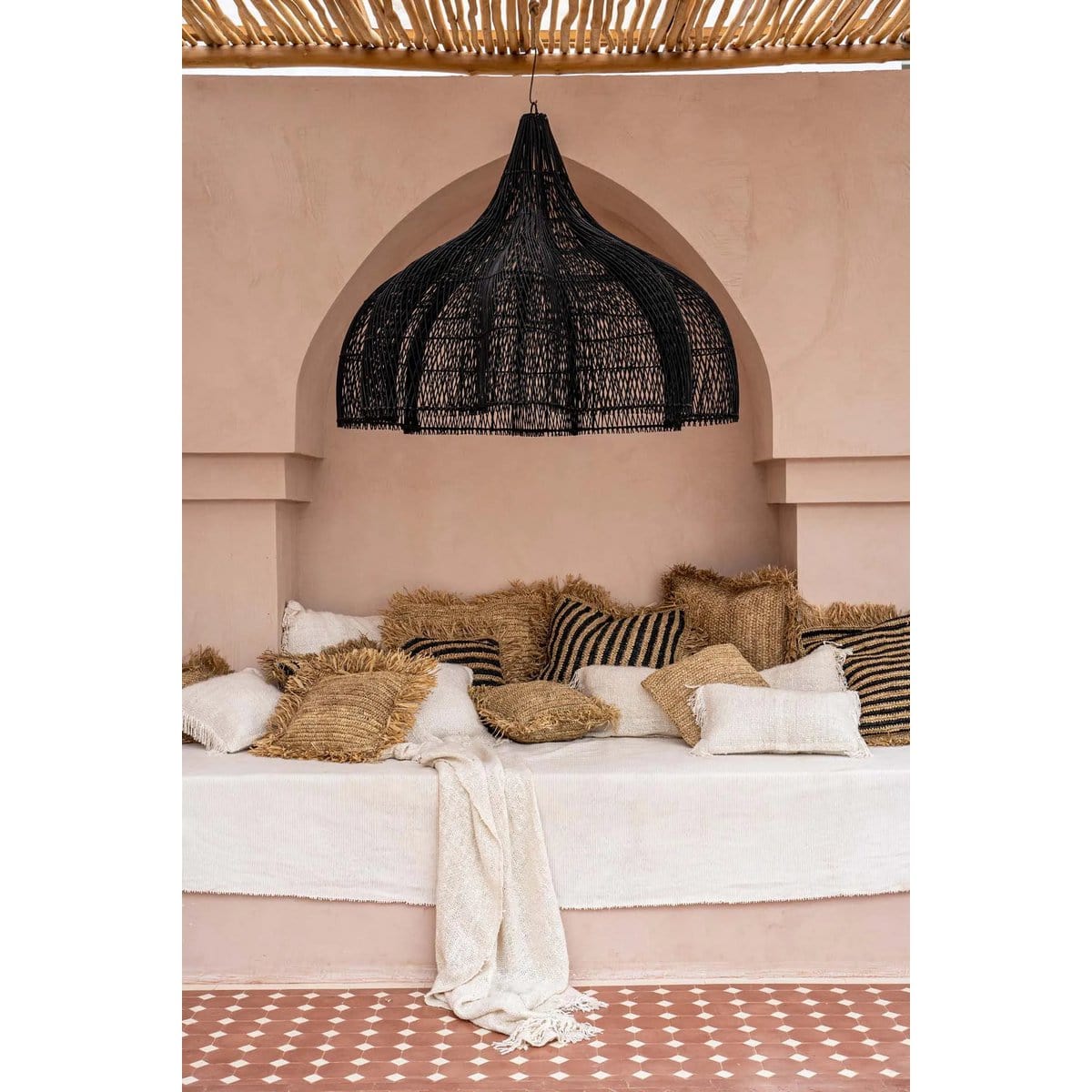 Bazar Bizar De Raffia Kussenhoes Vierkant - Naturel - 40x40