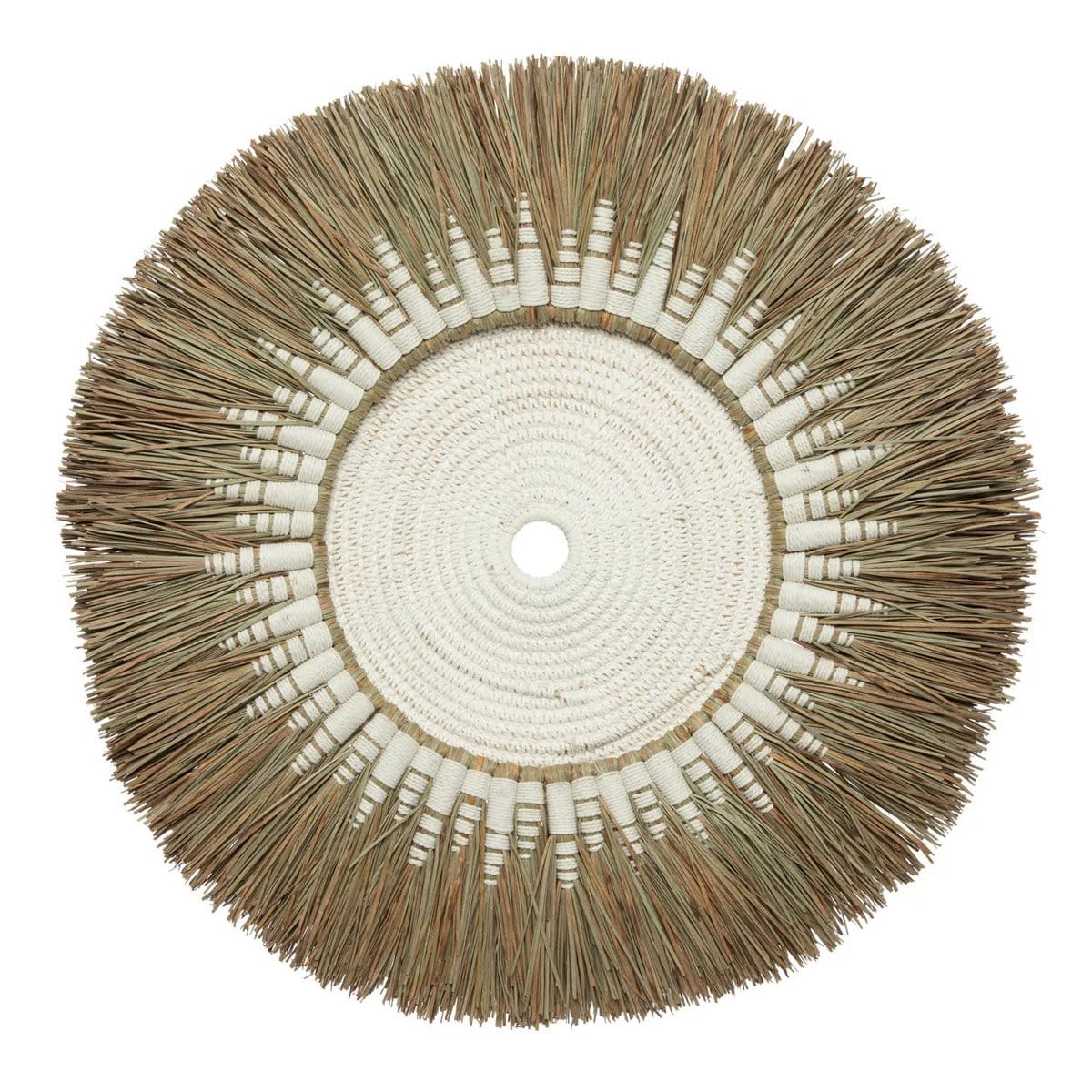 Bazar Bizar De Raffia Macramé Muurdecoratie - Wit Naturel