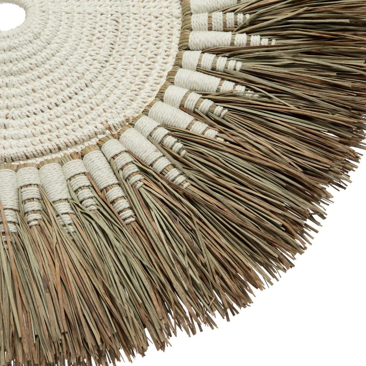 Bazar Bizar De Raffia Macramé Muurdecoratie - Wit Naturel