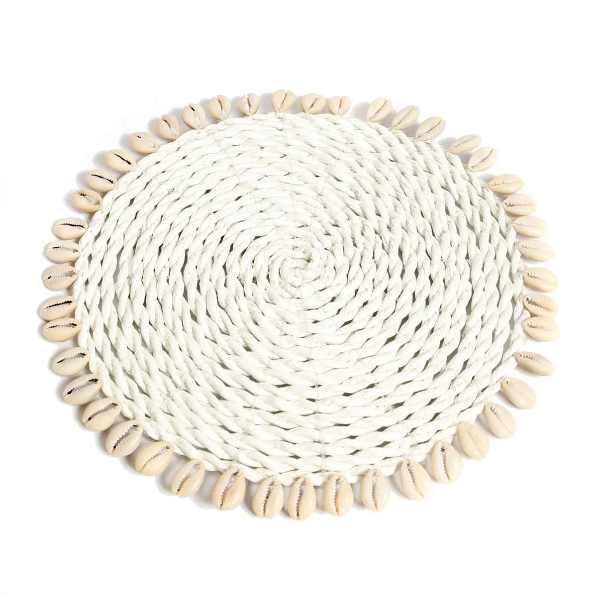 Bazar Bizar De Seagrass Shell Pan Coaster - Wit