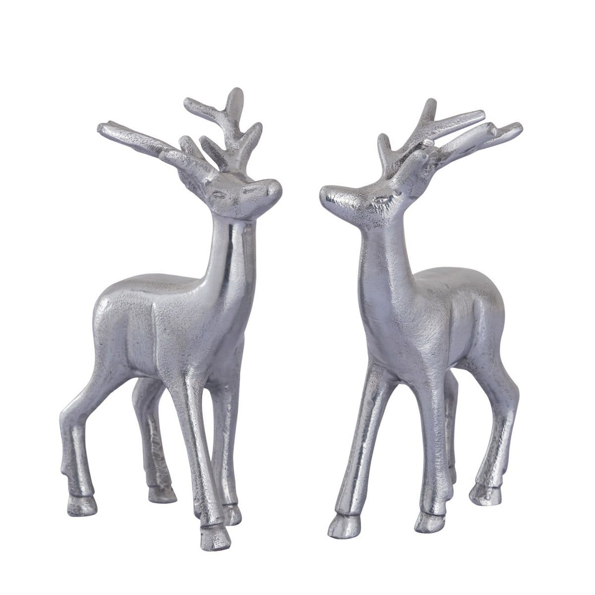 Voglrieder kreatives Wohnen Decoratief figuur hert VE 8x 2 stuks tafeldecoratie dierfiguur zilver of goud metalen kerstversiering