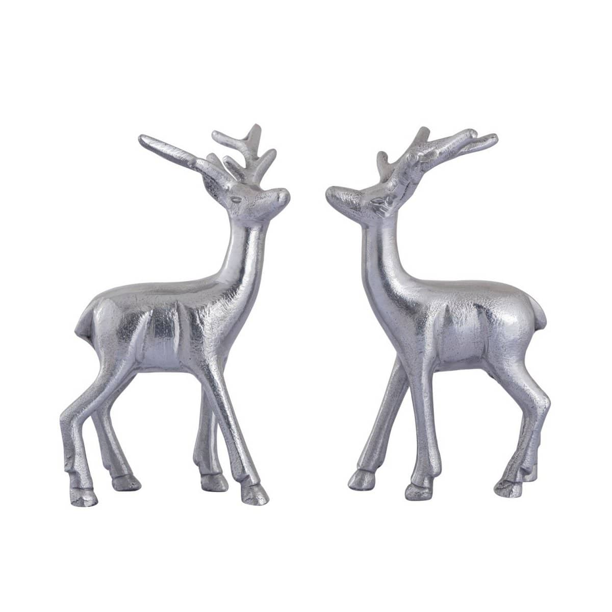 Voglrieder kreatives Wohnen Decoratief figuur hert VE 8x 2 stuks tafeldecoratie dierfiguur zilver of goud metalen kerstversiering