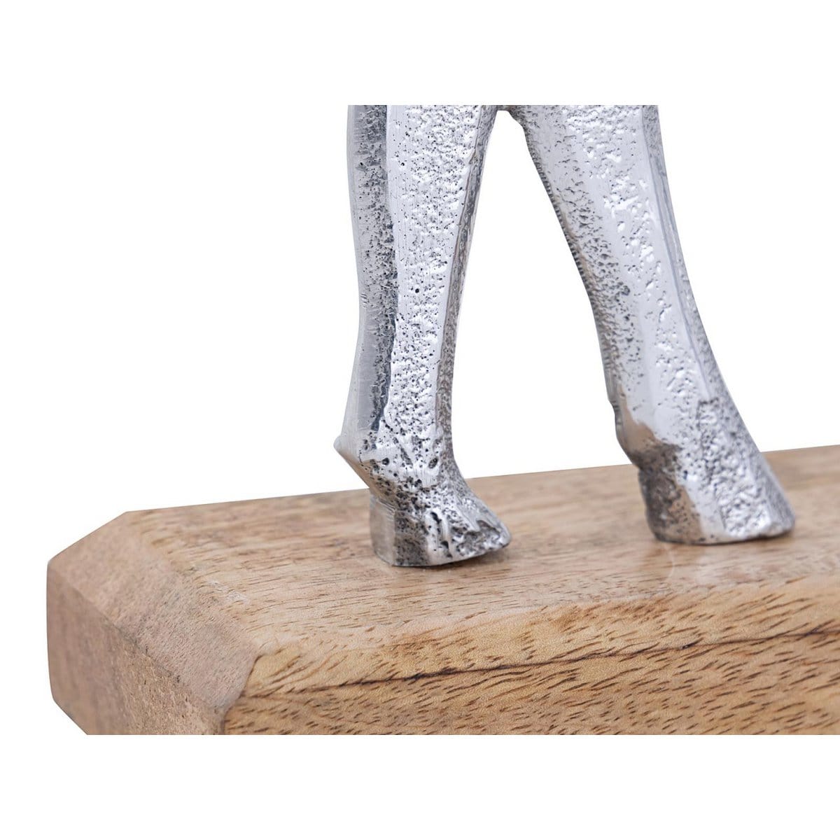 Voglrieder kreatives Wohnen Decoratieve figurenset van 2 hertenstandaard 14/20x22/32cm decoratief figuur aluminium mangohout