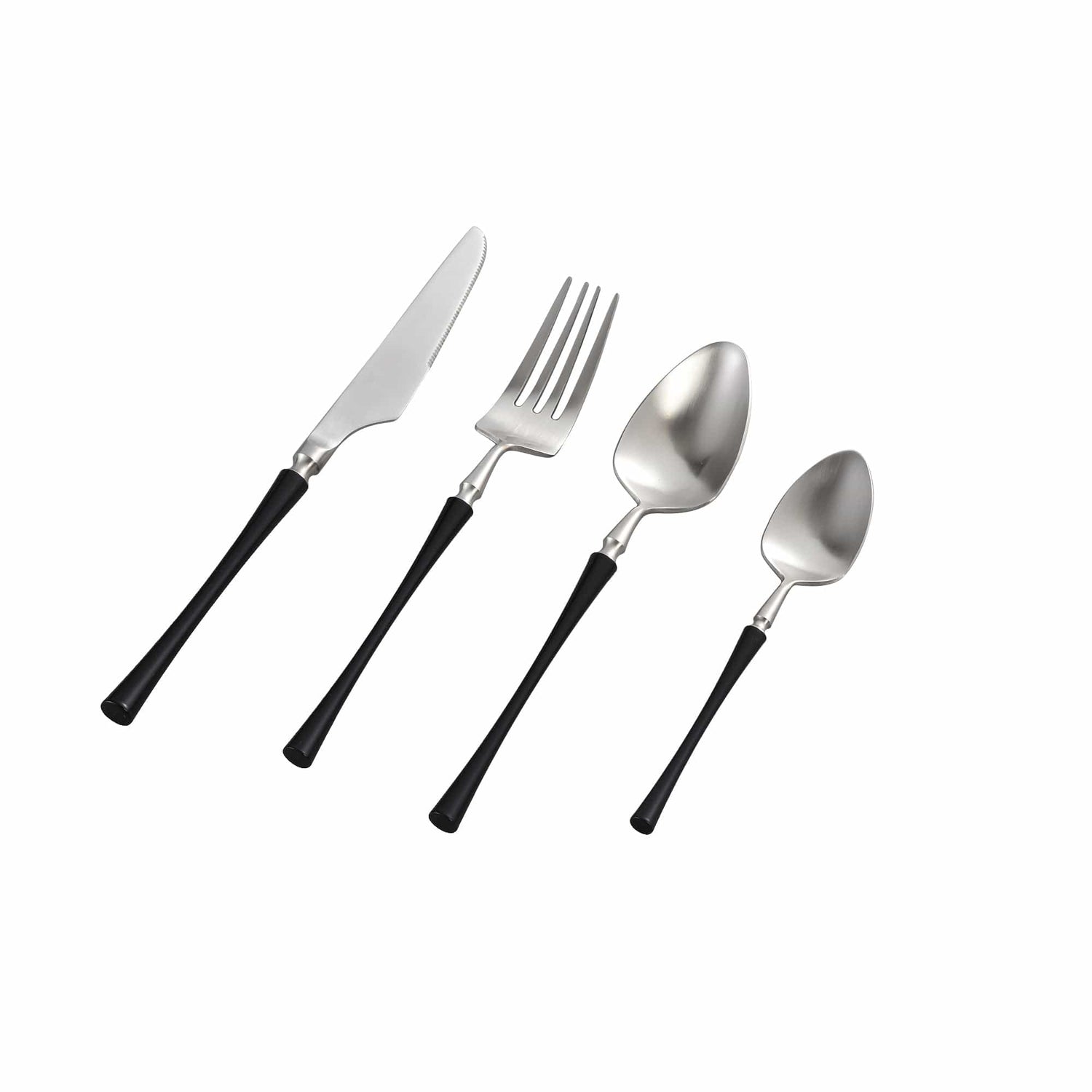 PTMD Delicious Silver Black matt ijzeren bestek set van