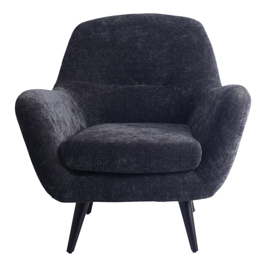 PTMD Donny Anthracite fauteuil black wooden legs