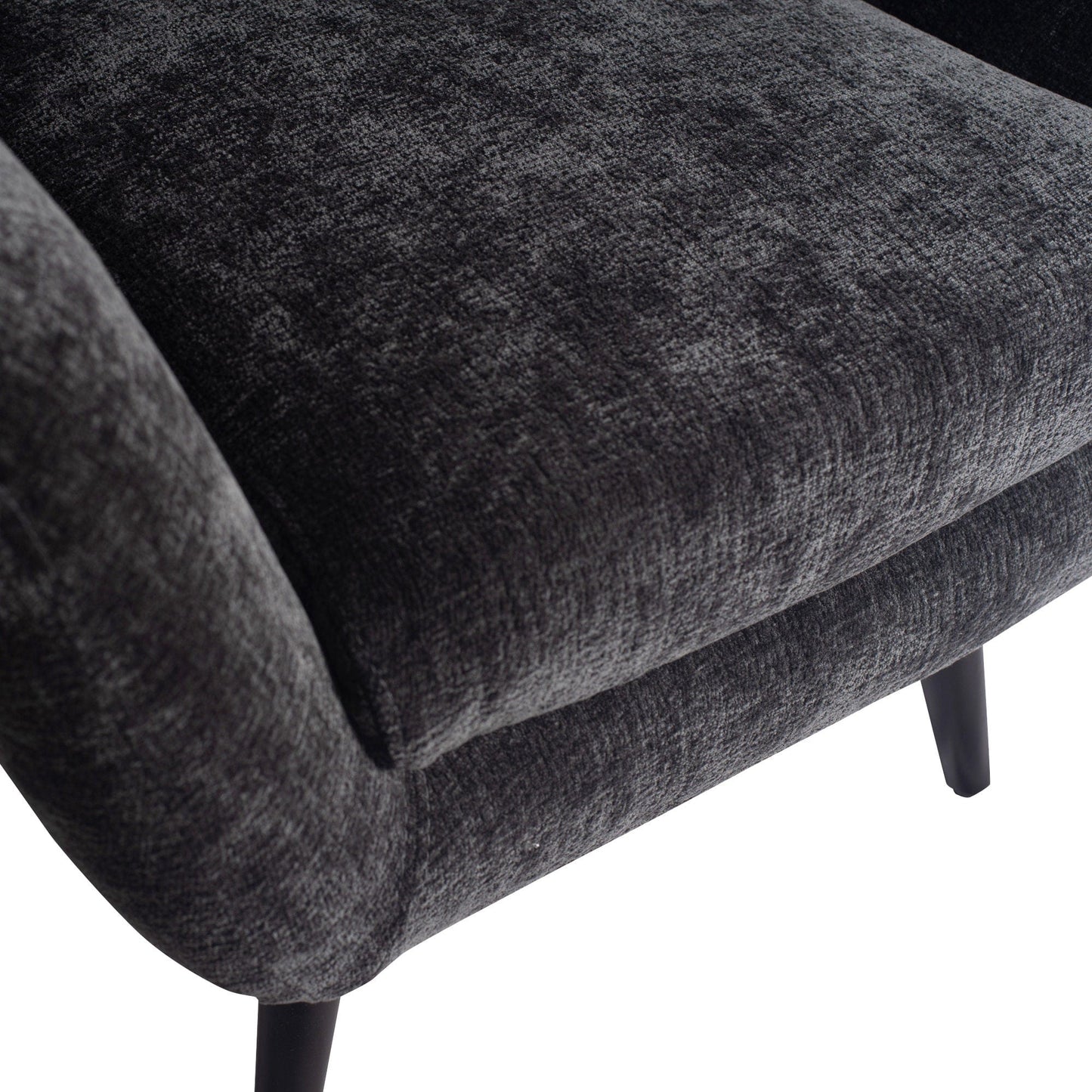 PTMD Donny Anthracite fauteuil black wooden legs