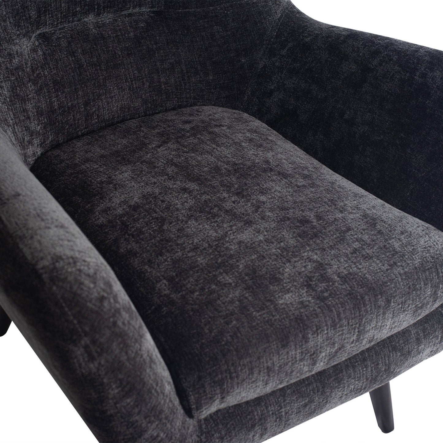 PTMD Donny Anthracite fauteuil black wooden legs