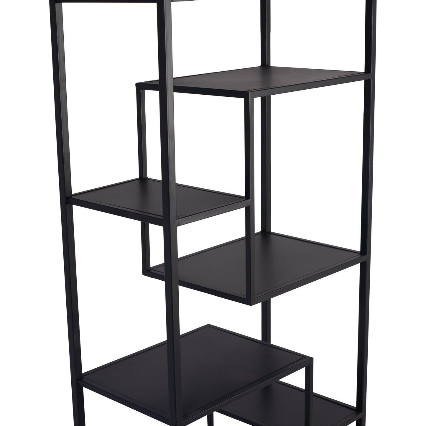 PTMD Duana Playful black iron open cabinet high