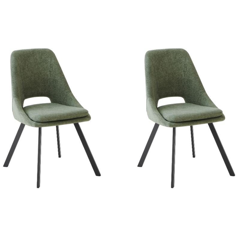 Criks Design Eetkamerstoelen Set van 2 Mila Groen Stof