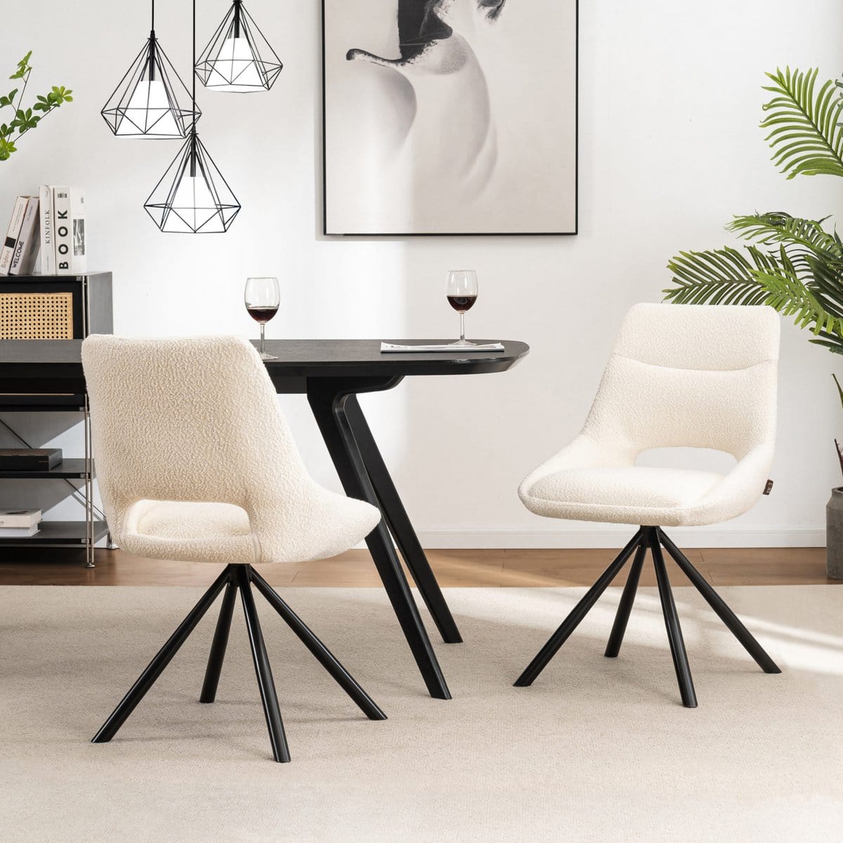 Criks Design Eetkamerstoelen set van 4 - Tosca - Creme Boucle