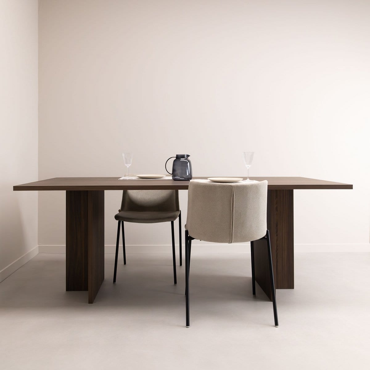 Stalux Eettafel Clay 200 x 100cm, kleur bruin notenhout