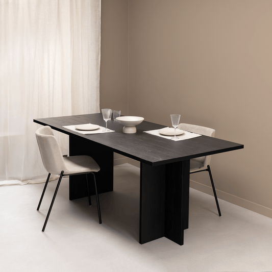 Stalux Eettafel Clay 200 x 100cm, kleur zwart eiken