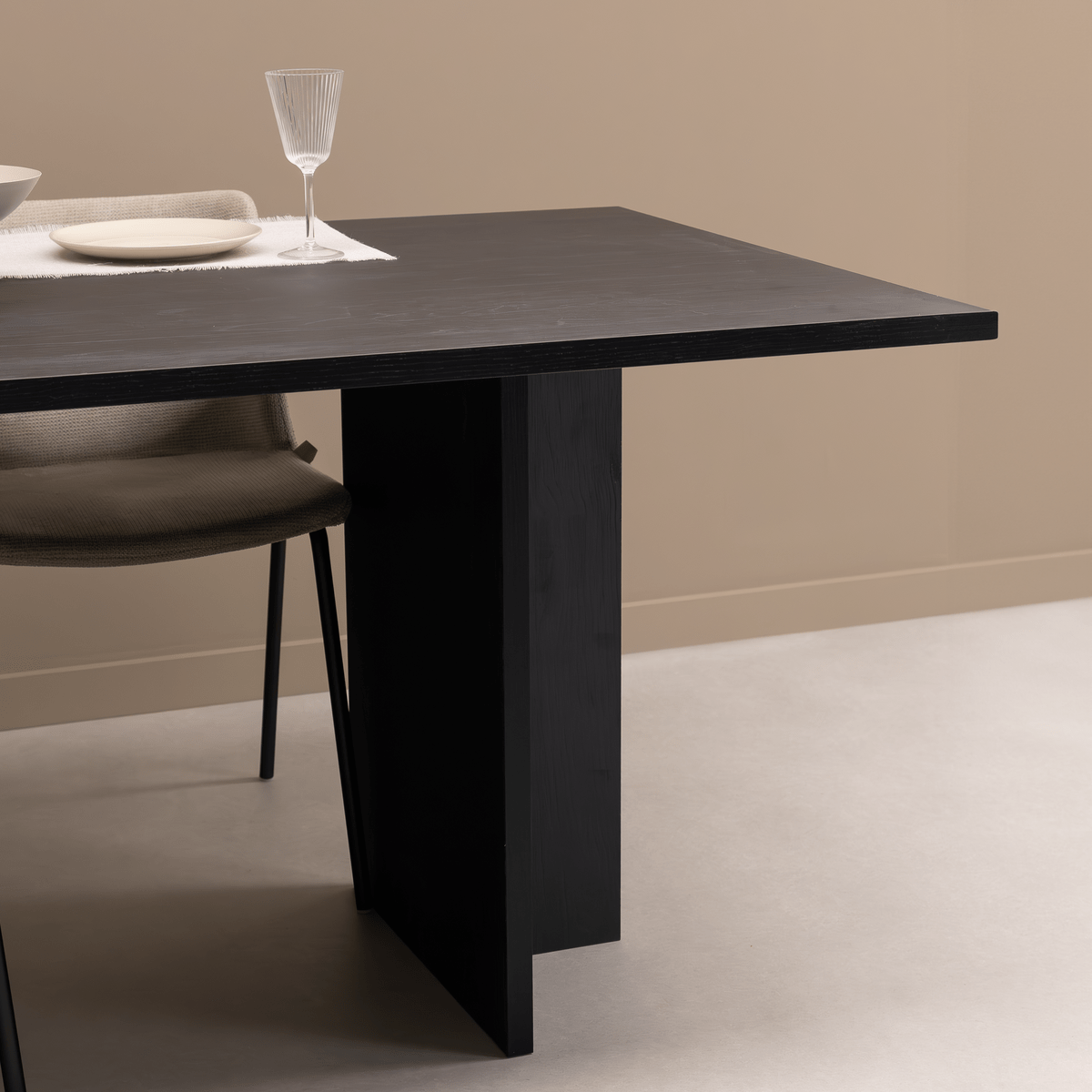 Stalux Eettafel Clay 200 x 100cm, kleur zwart eiken