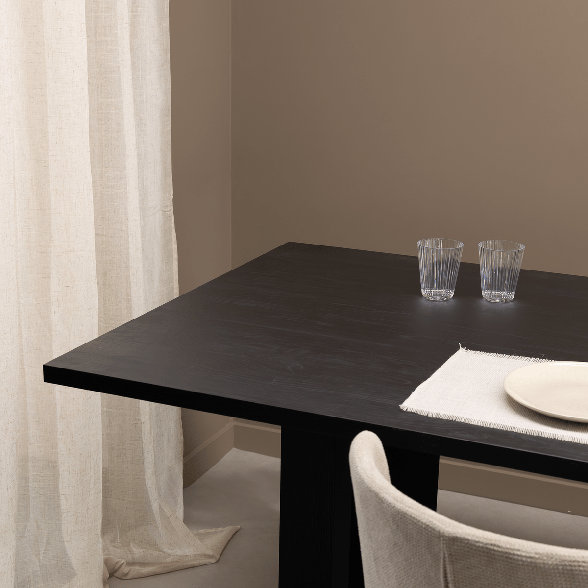 Stalux Eettafel Clay 200 x 100cm, kleur zwart eiken