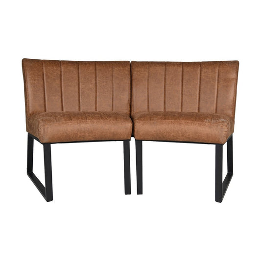 HSM Collection-Eetkamerbank Texas-68x55x88-Cognac/Zwart-Leder/Metaal