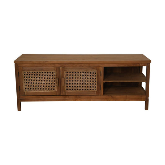 Cabinet-135x45x52 TV-Naturel-Teck/rotin