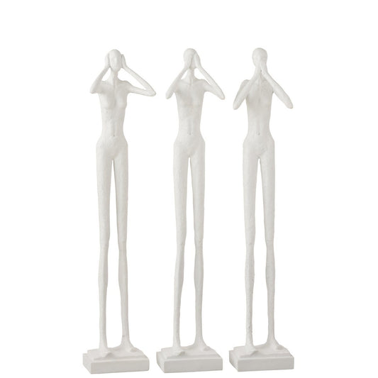 J-Line FIGUUR H/Z/ZW POLY WIT ASS3 (13x10x60cm)